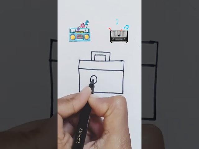 Draw Radio | Draw Easy #shorts #radio #youtubeshorts #drawing #colors #beginnersdrawing
