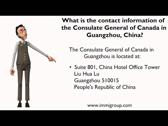 What is the contact information of the Consulate General of Canada in Guangzhou, China?