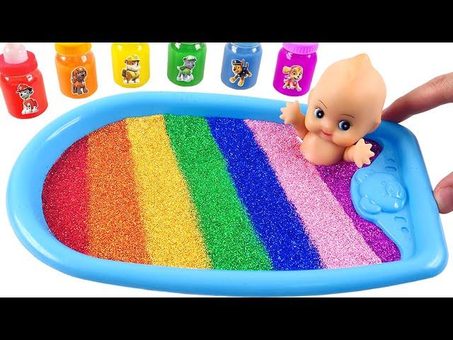 Satisfying Video l How to Make Rainbow Bathtubs into Mixing Slime with Glitter Pool Cutting ASMR #15