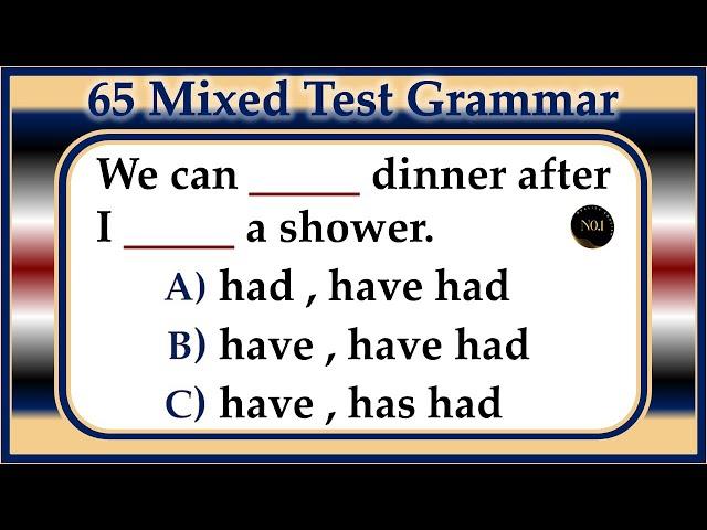 65 Grammar Tenses Quiz | Test Your English Level With This Grammar Test | No.1 Quality English