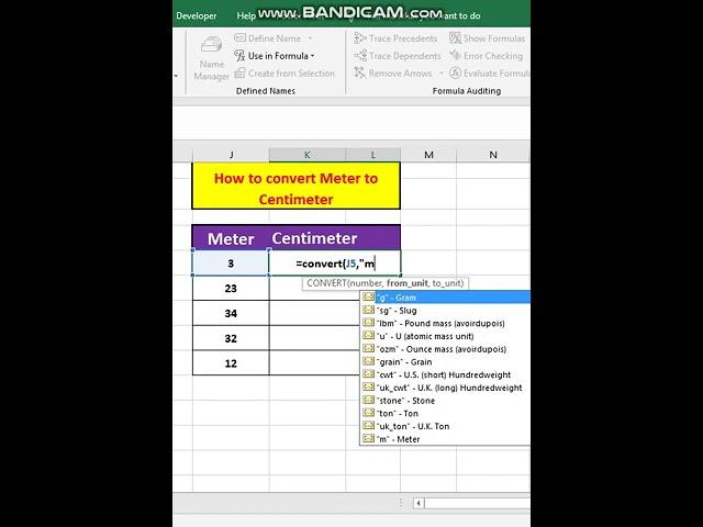#sssci2022 How to convert Meter to Centimetre in MS Excel  #shorts #excel