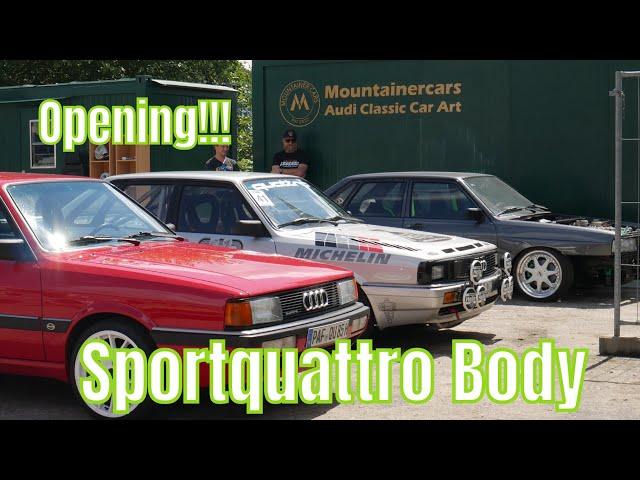 Das Opening… die Sportquattro Karosse mit Carbonbodykit verbaut Typ85 Manic Urquattro