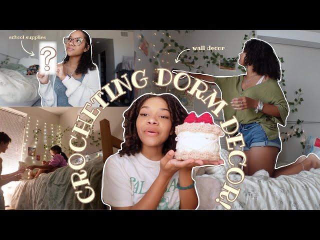 lets crochet decor for my dorm! | crochet vlog