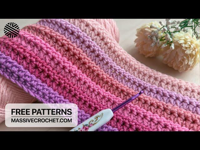 SUPER EASY Crochet Pattern for Beginners (1 ROW REP)!️ Crochet Stitch for Baby Blanket & Bag