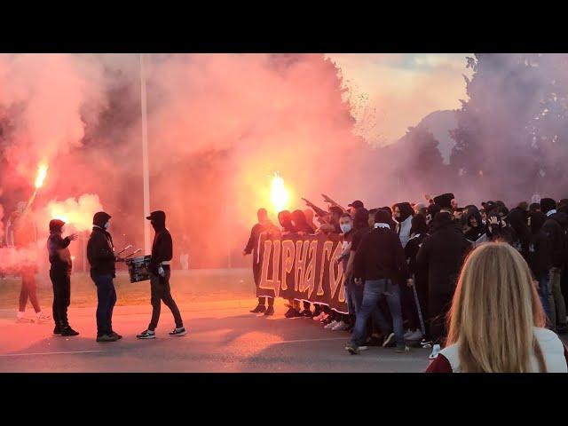 Fans riot: Partizan Grobari - KK Mornar Bar Montenegro Crna Gora 17 novembar 2024  фанаты беспорядки