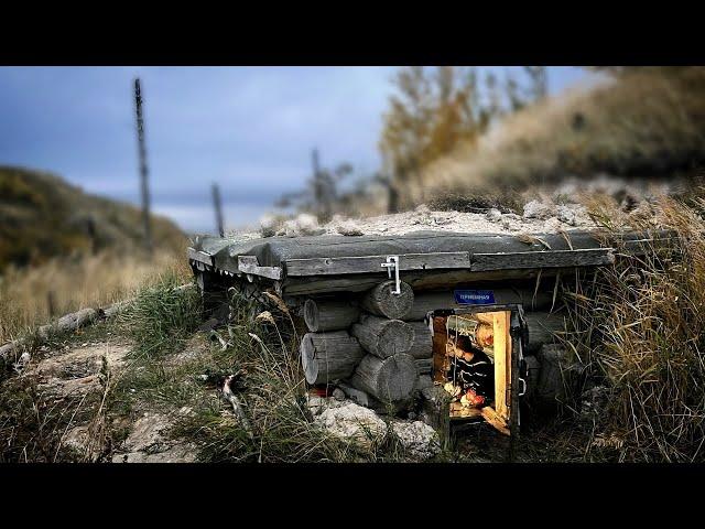 WE FOUND A DUGOUT in THE MOUNTAINS. WE SPENT THE NIGHT and HID from THE WEATHER