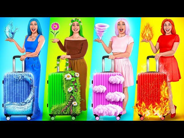 Fire Girl, Water Girl, Air Girl and Earth Girl | Four Elements in Real Life Multi DO Challenge