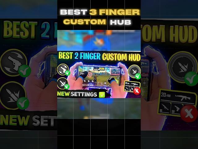 3 Finger Custom Hud Free Fire | Best 3 Finger Custom Hud Setting | Poco x6 Pro | #shorts #trending