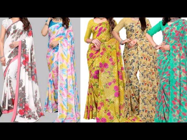 ARK Saree Fancy Georgette Printed Saree (Pack Of 3) || Printed Saree || @AllShoppingLinks