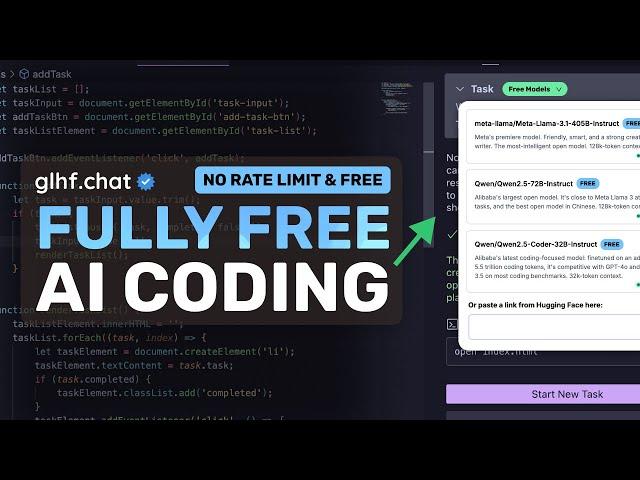 Cline & Aider + Free GLHF API : AI Coding with ANY LLM for FULLY FREE!