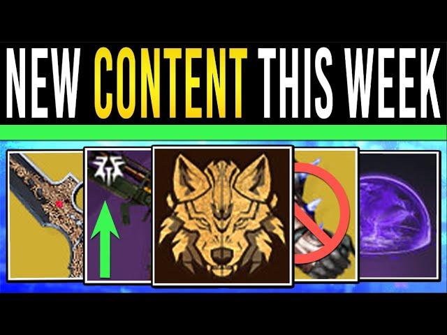 Destiny 2: NEW CONTENT THIS WEEK! Banned EXOTIC, Glitch Update, New Weapons, Armor & Fixes (26 Nov)