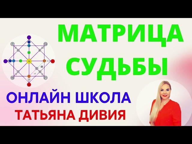Школа Матрица Судьбы диагностика предназначения. Онлайн обучение наставник Татьяна Дивия.