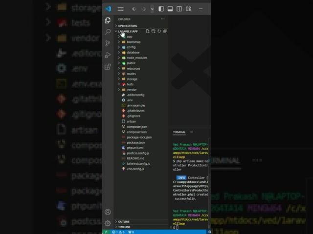 Laravel - How to create a Controller in Laravel #shorts #laravelframework #coding  #programming