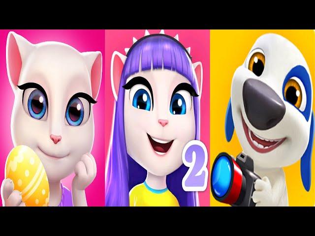 My Talking Angela vs My Talking Hank vs My Talking Angela2 |Angela Dance Hank Photography Episod3932