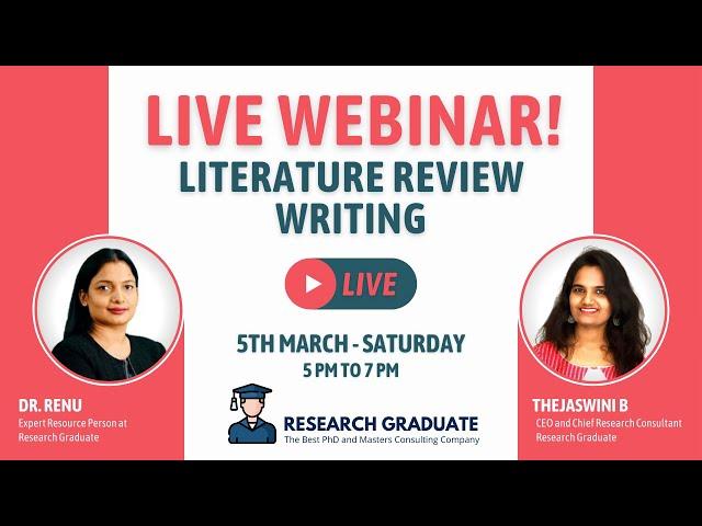 Live Webinar on The Roadmap for Literature Review Writing