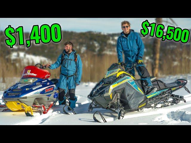 Cheap vs. Expensive Snowmobile Mountain Riding!!