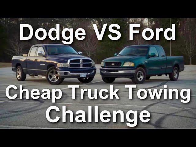 CHEAP TRUCK TOWING CHALLENGE, Head to Head Towing Challenge, Dodge Ram 1500 vs Ford F-150 Reviews