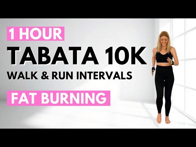 INDOOR WALK & RUN TABATA INTERVALS10K INDOOR WORKOUT1HOUR CARDIO for CALORIE BURN & WEIGHT LOSS