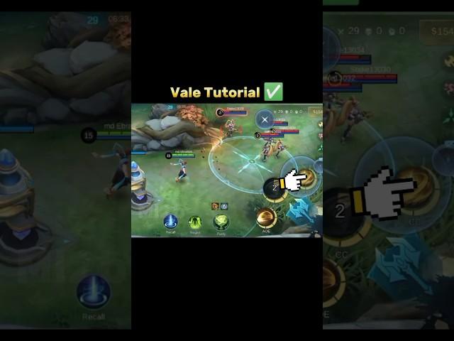 Vale Skill combo Tutorial Mobile legends #ml2b #mlbb #vale #tutorial #shorts