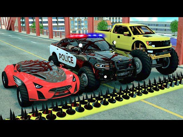 Big speed bump blows up tires | Monster Truck was Eaten by an Alien | Wheel City Heroes (WCH)