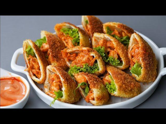 Bread pocket samosa without chicken/best cold sandwich recipe/no kneading, no rolling