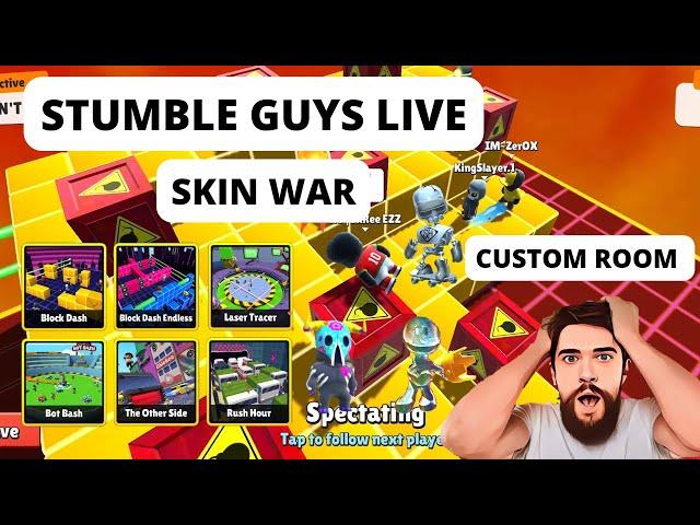 Block Dash Custom Stumble Guys Live Stream Skin War | Unlimited block dash code live