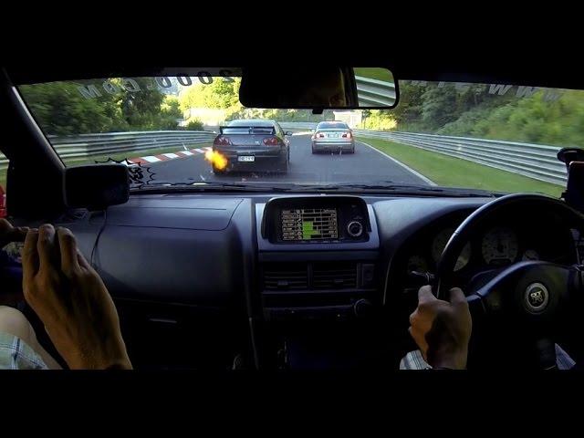 Nissan Skyline R34 GTR BNR34 vs BCNR33 on Nordschleife 2014