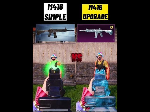 UPGRADE M416 GLACIER VS SIMPLE M416 DAMAGE TEST #bgmi #pubgm #pubg #shorts