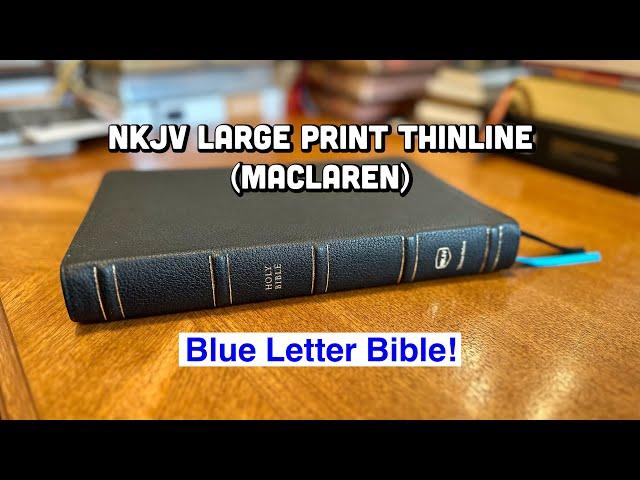 NKJV Large Print Thinline Reference Bible (Black Genuine Leather)