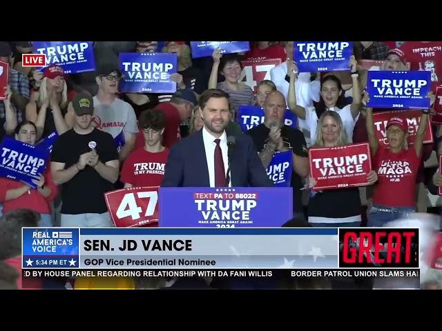 JD VANCE HOLDS MAGA RALLY IN NEWTON, PA 9-28-24