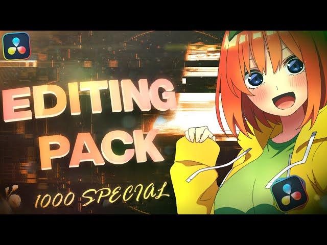 Davinci Resolve | FREE Editing Pack | AMV | Dubufy 1K Special | FREE PRESETS | NO PLUGINS