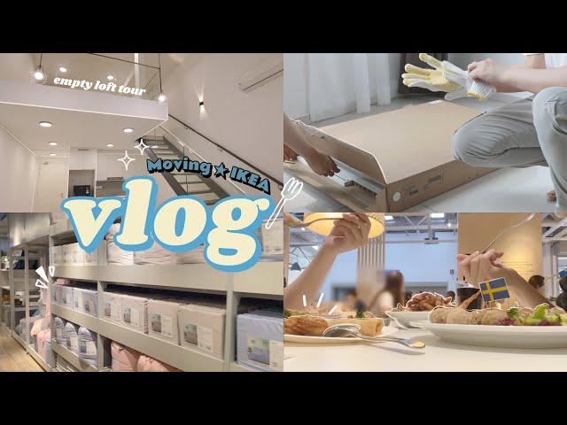 move in vlog | Empty loft apartment tour, building IKEA furniture🪑 , aesthetic room makeover 