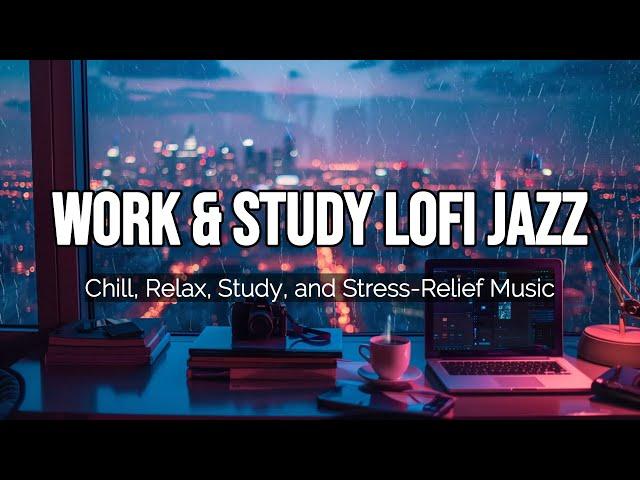 A Cozy Rainy Day ️ Soft Jazz Music Heavy Rain to Relax with Coffee, Study, Work