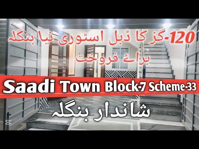 120SQ Yards Double Story Villa For Sale | Saadi Town Block-7 Scheme-33 Karachi