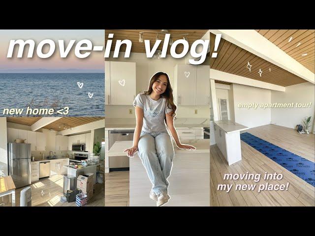 MOVE IN VLOG!  empty apartment tour, unpacking, living alone, shopping, etc!