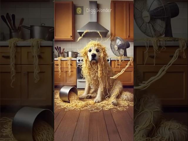 DW301 Messy Dog Chef  vs. Chaos in the Kitchen ‍! #dog #chef #chaos