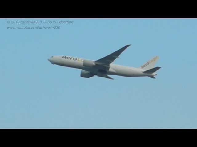 AeroLogic B777-FZN [D-AALE] Takeoff Hong Kong (HKG/VHHH) HD 1080p