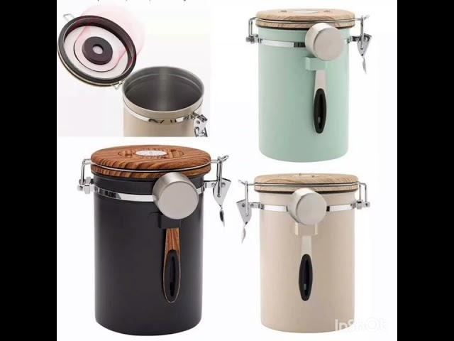 Stainless steel airtight coffee canister