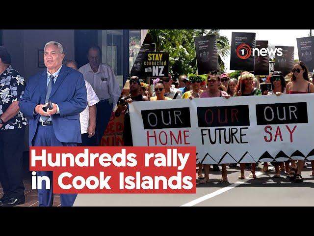 China deal fears prompt protests outside Cook Island parliament | 1News on TVNZ+