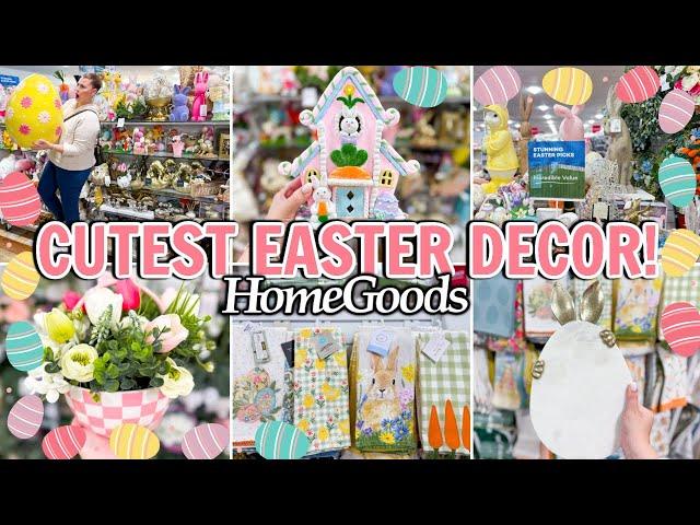 SO CUTE!  Easter Decor HAUL! HomeGoods AMAZING Finds!  2024 Easter Decor Shopping