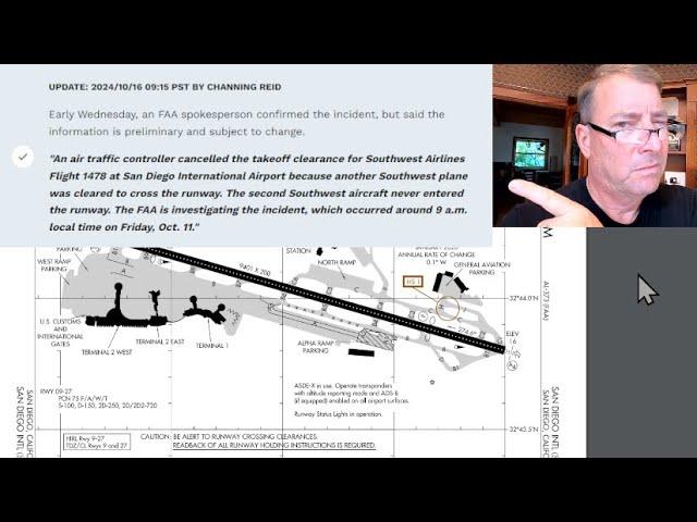 "Southwest 1478 Cancel Takeoff Clearance!"  San Diego ATC Error