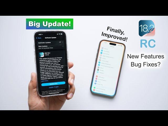 iOS 18.2 RC Released! Big Update and Major Bug Fixes (HINDI)