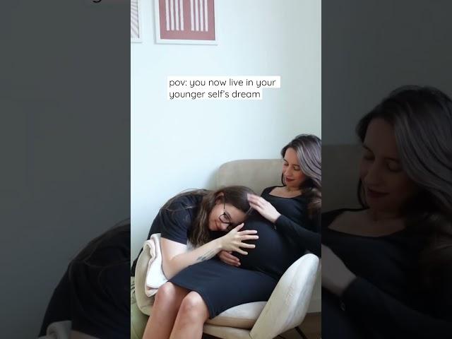 POV: You now live in your younger self’s dream  | Lesbian Couple #shorts #pregnant #newborn