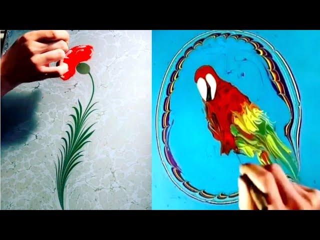 Relaxing Turkish Marbling Art Compilation | Paper Marbling Techniques | Amazing Ebru Art