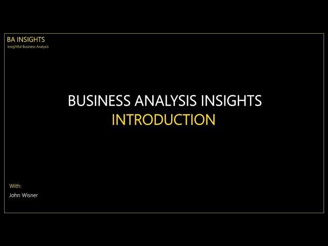 BA Insights Introduction