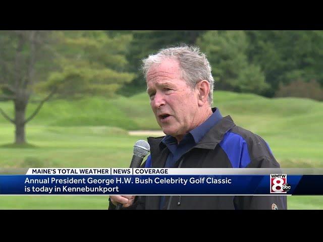 Former President George W. Bush attends Maine golf fundraiser named after late father