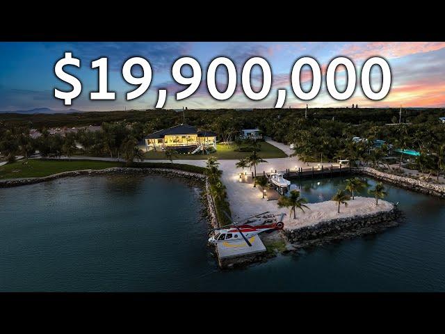 Inside a $19,900,000 Home in THE FLORIDA KEYS with A LANDING PAD, Guest House, and Private Dock!