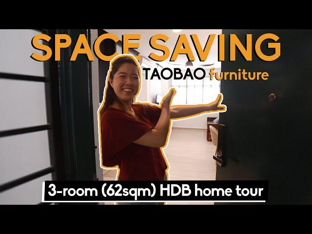 TAOBAO 3 room BTO HDB Home Tour (62sqm) | SAVE SPACE, SAVE MONEY!