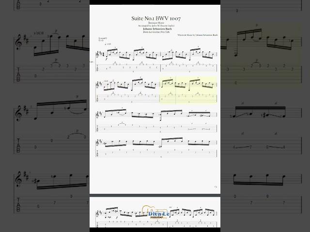 Suite No.1 BWV 1007 - J.S.Bach (Baroque Music) - For Classical Guitar