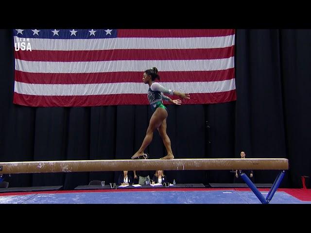 Simone Biles Debuts New Double Double Beam Dismount | Champions Series Presented By Xfinity